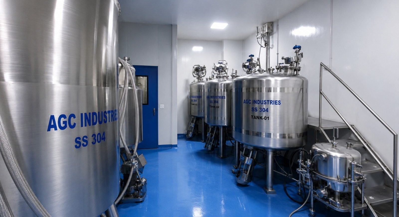 Stainless steel manufacturing vessels